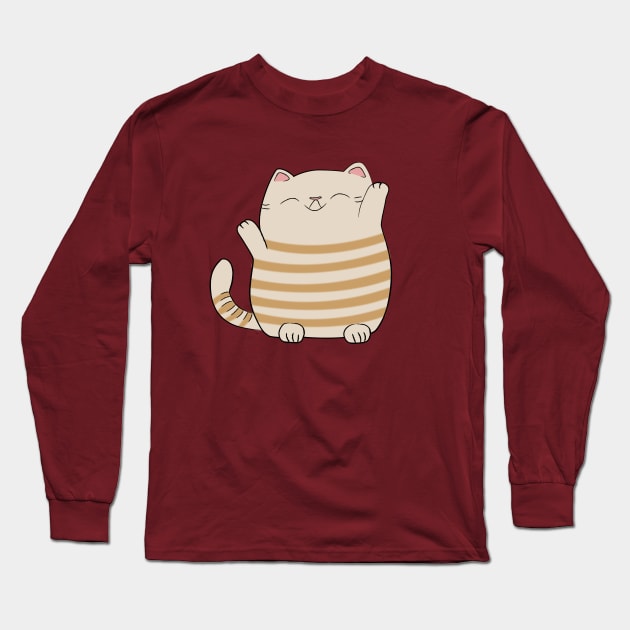 Funny Fat Cat for Good Luck Long Sleeve T-Shirt by KOTOdesign